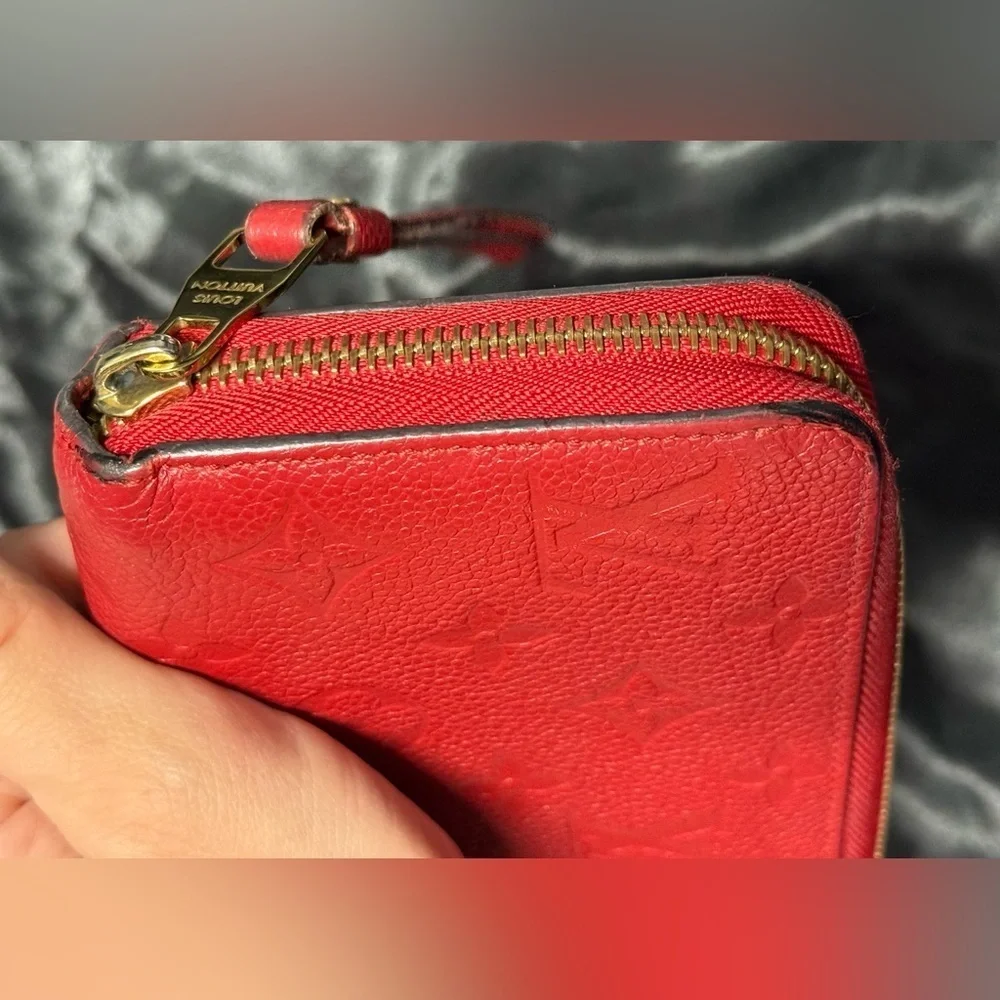 Louis Vuitton red Empreinte monogram zippy wallet